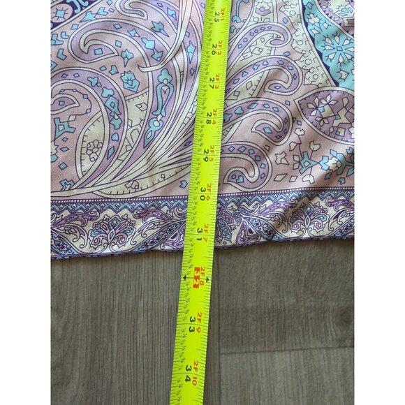 Talbots Blue Paisley Square Scarf 100% Silk 31" x 31" - Picture 4 of 4